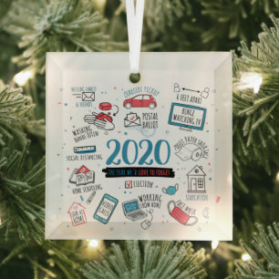 Quarantäne Weihnachten Gedenk 2020 Pandemie Ornament Aus Glas