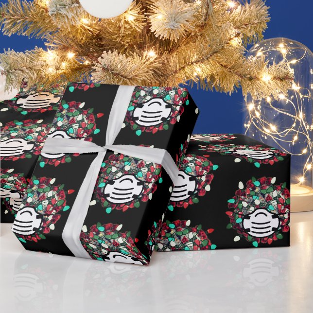 Quarantäne Weihnachts dekoriert Covid Pathogen Mas Geschenkpapier (Feiertage)