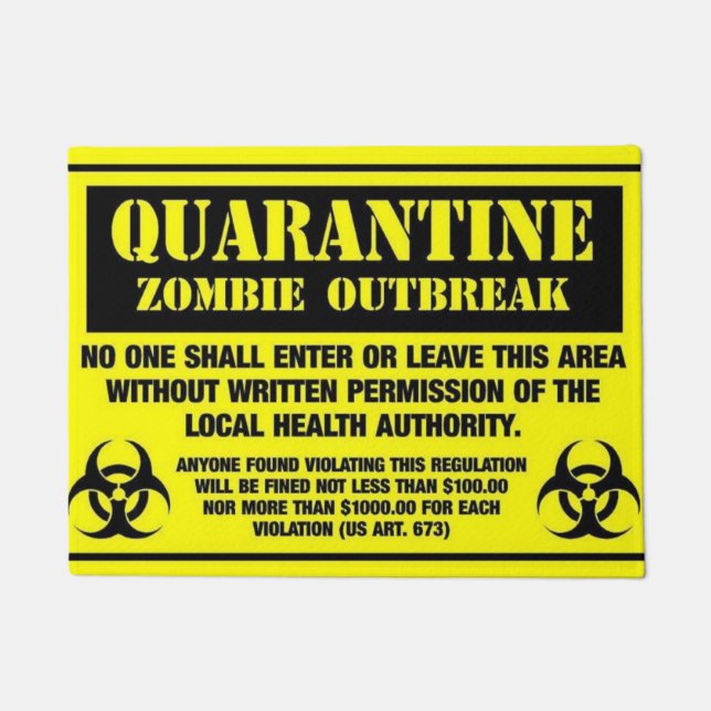 Quarantäne Zombie Zone Fußmatte (Vorderseite)