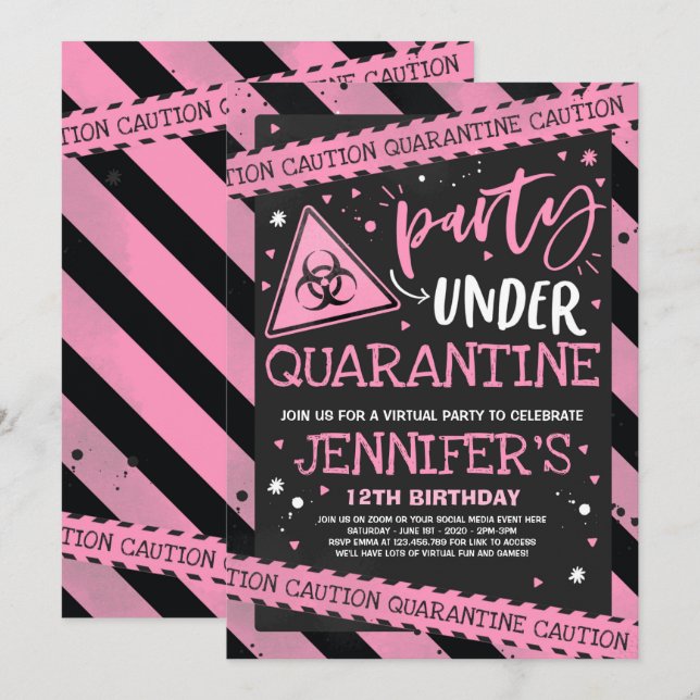 Quarantäne zum Einladen virtueller Zoom Einladung (Vorne/Hinten)