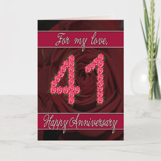 quarante-et-unième carte d'anniversaire avec les (Devant)