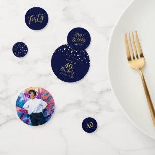Quarante Gold & Navy Confetti 40e anniversaire f