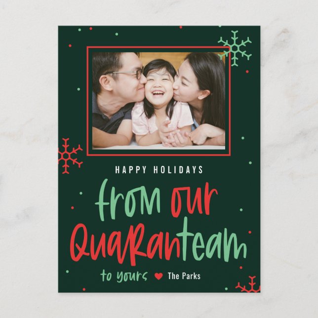 QUaranteam EDITABLE COLOR Ferienkarte Postkarte (Vorderseite)