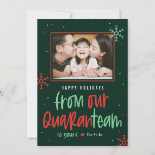 Quaranteam EDITABLE COLOR Holiday Foto Card Feiertagskarte