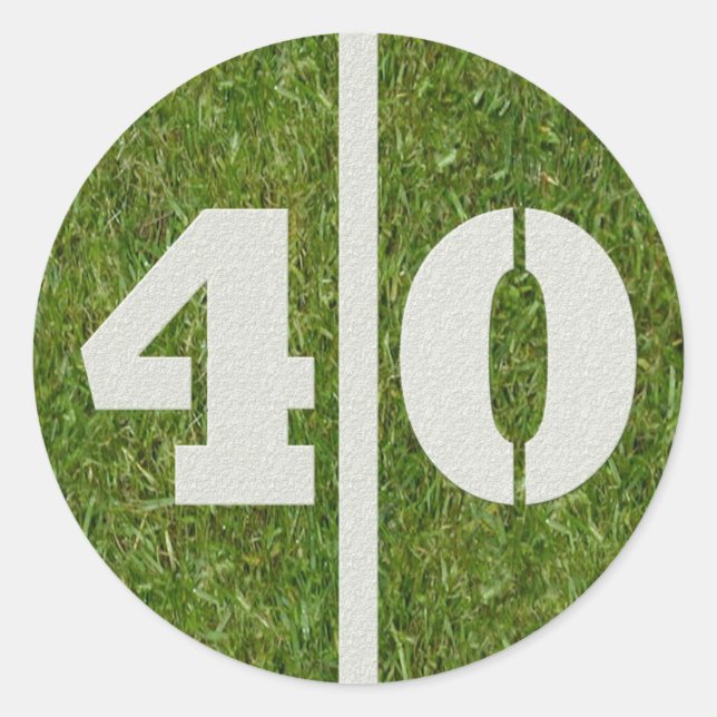 quarantième Autocollant du football d'anniversaire (Devant)