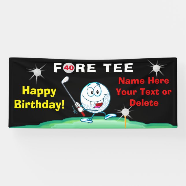 Quarantième bannière d'anniversaire de golfeurs (Horizontal)