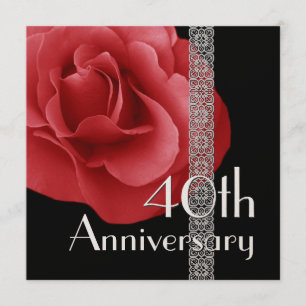 quarantième Invitation d'anniversaire - dentelle