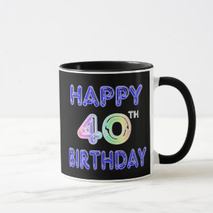 quarantième Tasse d'anniversaire avec la police d