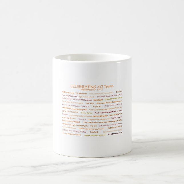 Quarantième tasse d'anniversaire de 1977 souvenirs (Centre)