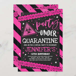 Quarantine Birthday Party Invitation Virtual Zoom
