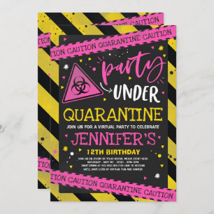 Quarantine Birthday Party Invitation Virtual Zoom