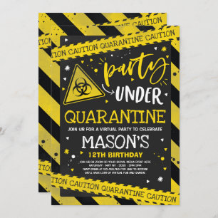 Quarantine Birthday Party Invitation Virtual Zoom