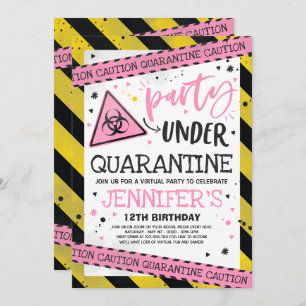 Quarantine Birthday Party Invitation Virtual Zoom