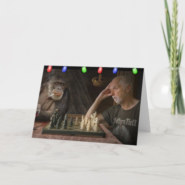 QUARANTINE CHRISTMAS CHIMPANZEE GREETKARTE KARTE (Vorderseite)