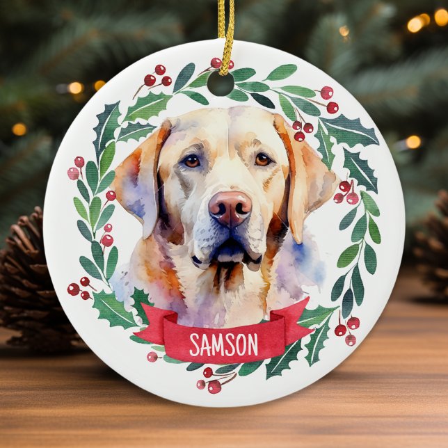 Quarantine Covid Christmas Face Mask Santa Dog Keramik Ornament (Von Creator hochgeladen)