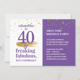 Quarantine Drive Thru 40 und Fabulous Birthday Einladung