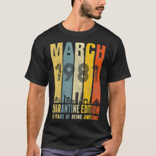 Quarantine Edition März 1981 40th Birthday Gift V T-Shirt