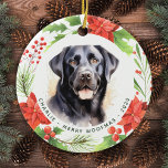 Quarantine Face Mask Santa Dog 2020 Pandemie Keramik Ornament<br><div class="desc">Fügen Sie einen kleinen Spaß in dieser Urlaubssaison mit diesem bezaubernden und lustigen Black Labrador Santa Dog mit einer Gesichtsmaske Weihnachtsschmuck. Dieses Gedenkschmuck aus dem Jahr 2020 wird unter den Labrador-Liebhabern, Hundeliebhabern und allen, die will, sich an das Jahr 2020 zu erinnern, ein Favorit sein. Die Ornamente sind beidseitig doppelseitig,...</div>