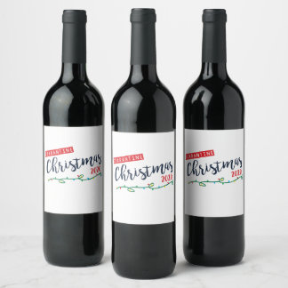 Quarantine Noël 2020 Vin Étiquette Cadeau