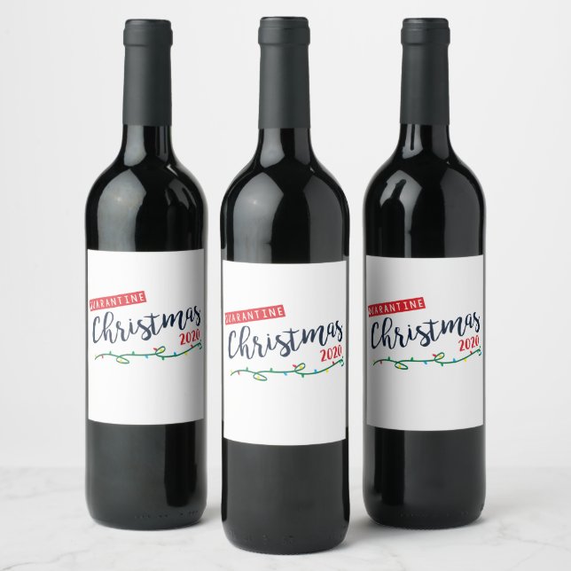 Quarantine Noël 2020 Vin Étiquette Cadeau (Bouteilles)