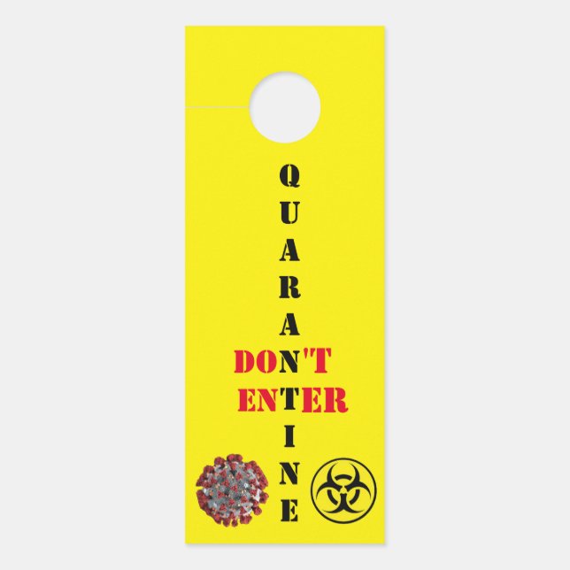 QUARANTINE TÜR HANGER TÜRANHÄNGER (Vorderseite)