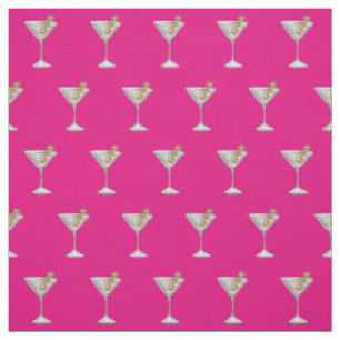 Quarantini Cocktail Muster Maske Hot Pink Stoff