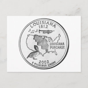 Quarter-Dollar-Münze von Louisiana Postkarte