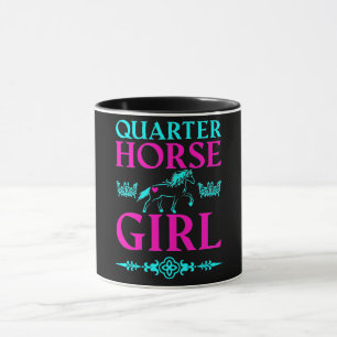 Quarter Horse Girl in Aqua und Pink Tasse