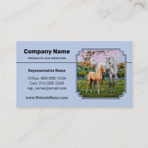 Quarter Horse Mare und Foal Blue Visitenkarte