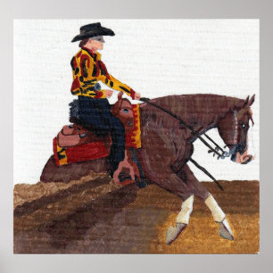 Quarter Horse Reining Horse Poster Print