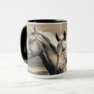 Quarter Horses in der kanadischen Prärie Tasse