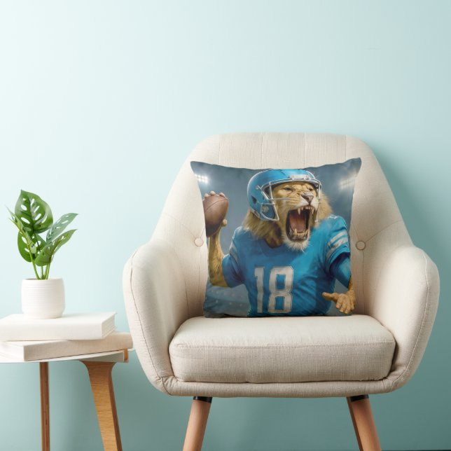 Quarterback #18 Lion Football Player Kissen (Stuhl )