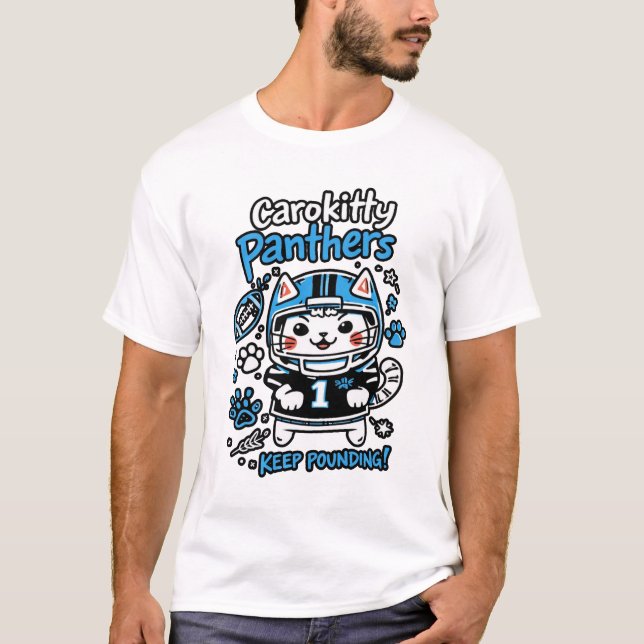 Quarterback Cat Illustration – Cute Football Cat D T-Shirt (Vorderseite)