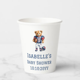 Quarterback Football Teddy Bear Baby Dusche Pappbecher