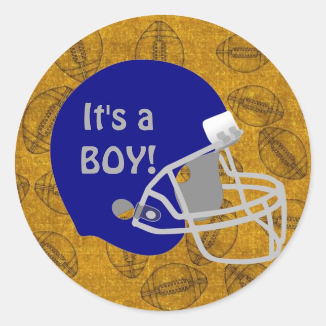 Quarterback Football Thema Boy Baby Shooting Stick Runder Aufkleber (Vorderseite)