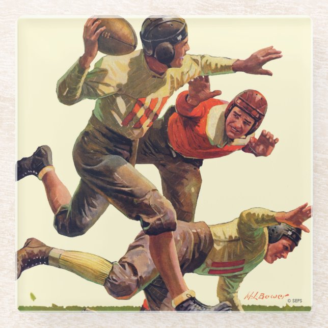 Quarterback Glasuntersetzer (Vorderseite)
