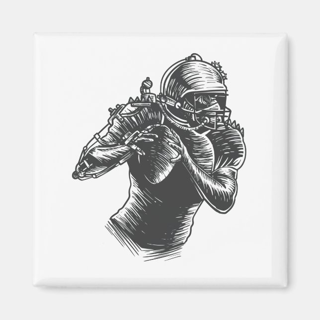 Quarterback Steampunk Art Lover Magnet (Vorne)
