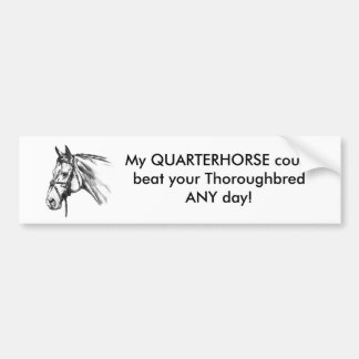Quarterhorse vrs Thoroughbred Autoaufkleber