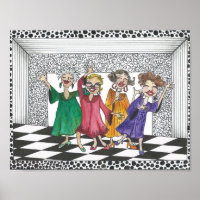 Quartett Darstellender Gals in all ihrer Herrlichk