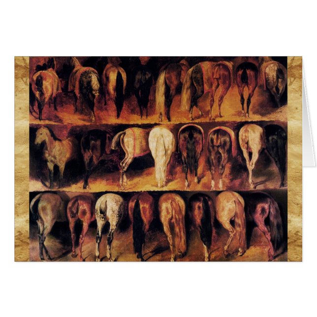 Quartier arrière des chevaux, parchemin brun (Devant horizontal)