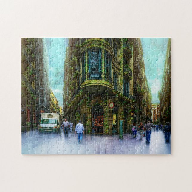 Quartier gothique Barcelone. Puzzle (Horizontal)