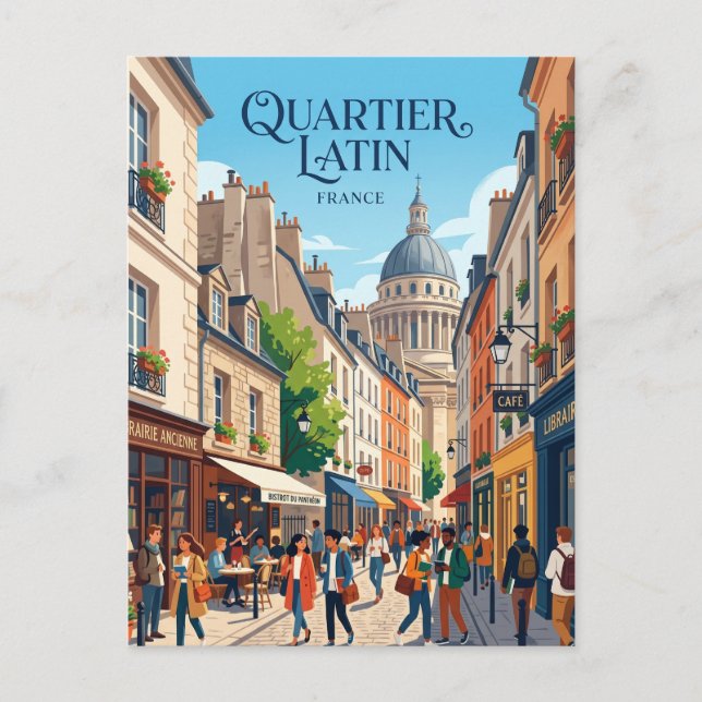 Quartier Latin Frankreich Postkarte (Vorderseite)