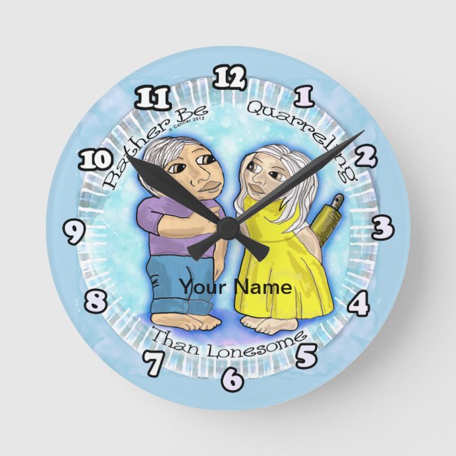 Quartieren oder einsam runde wanduhr (Vorderseite)