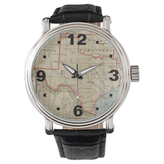 Quartz 3-Hand große Gesichtskarte von Texas eWatch Armbanduhr (Vorderseite)