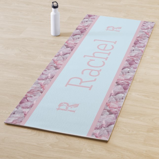 Quartz Blue Pink Moderne Elegante einfache Monogra Yogamatte (Beispiel)