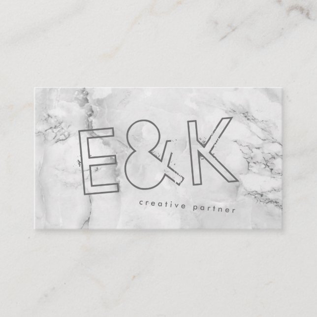 Quartz Marble Ultra-Modern Big-Funky-Script Visitenkarte (Vorderseite)