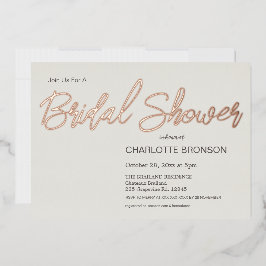 Quartz Minimalistisch Script Brautparty Rose Gold Folieneinladung