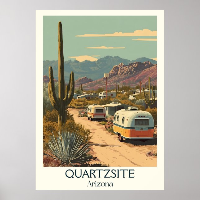 Quartzsite Arizona Retro Travel Poster (Vorne)