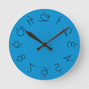 Quarzblau mit Umgedreht doppelten Nummern Runde Wanduhr