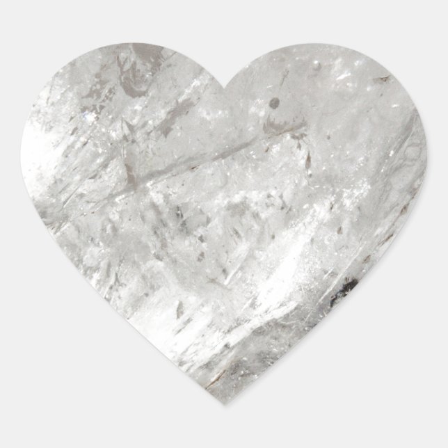 Quarzglas Zen Liebe Heilstein Glitzern Herz-Aufkleber (Vorderseite)